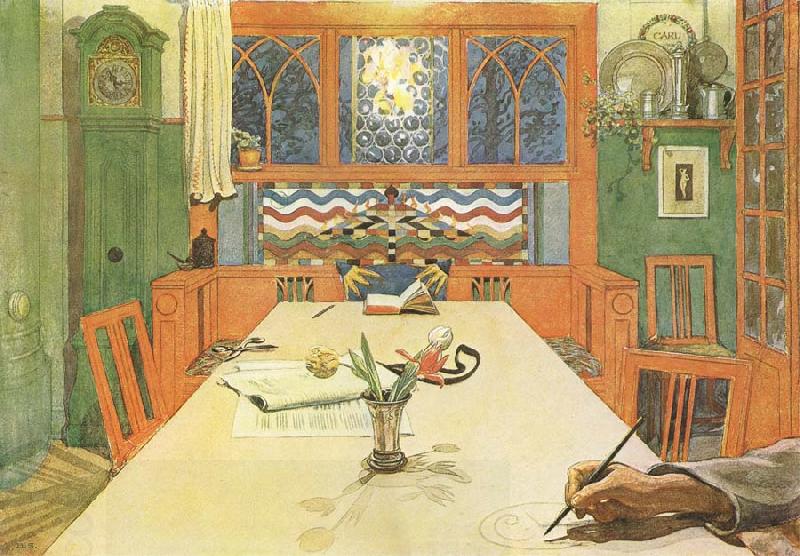 Carl Larsson Day is Done,good night China oil painting art
